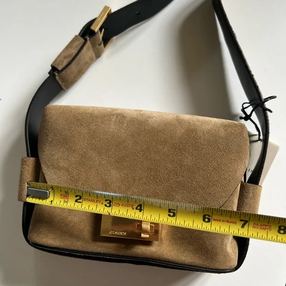 NWT All Saints 3 in 1 Suede brown leather Frankie Crossbody Bag + Dust Bag - Picture 13 of 16